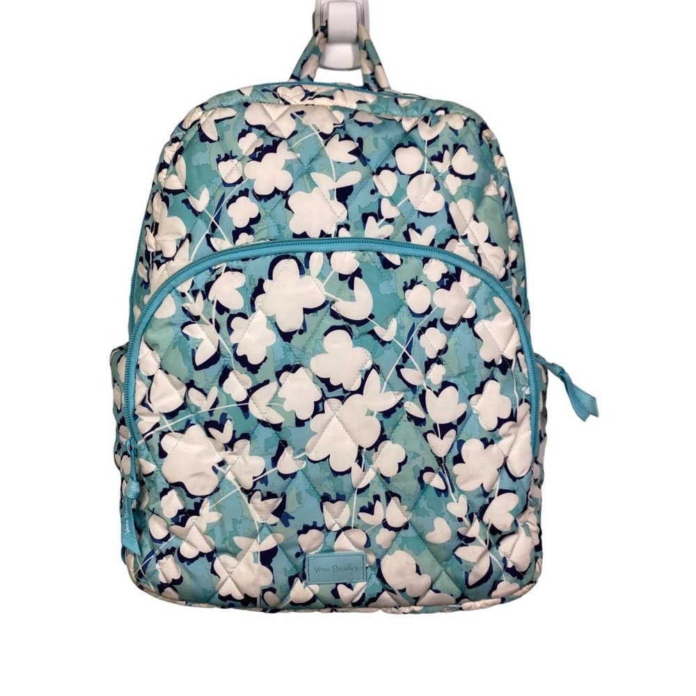 Vera Bradley backpack floral, pastel, flowers, blue, aqua, pastel, 15" x 11" x 6